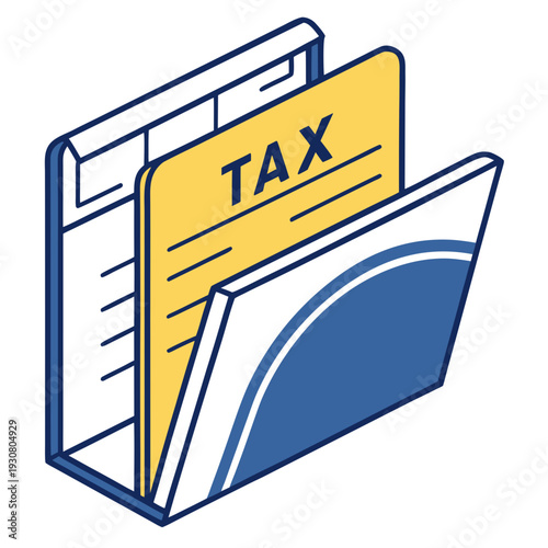 A folder with a tax document sticking out