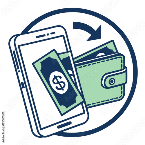 Mobile payment from wallet to phone