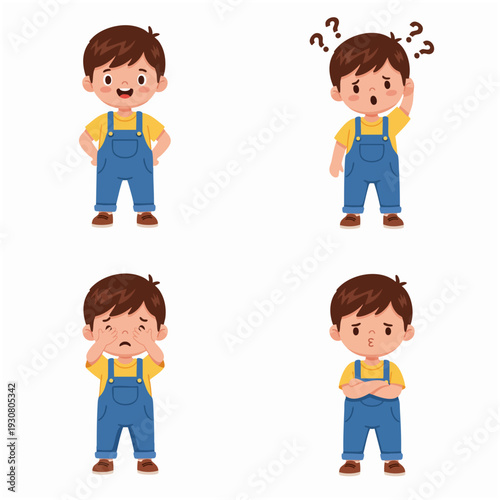 Cute Cartoon Style Little Girl Enjoying Nature Activity Illustration Set