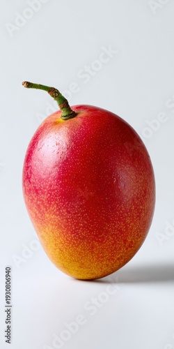 Ripe mango on white background with textured skin