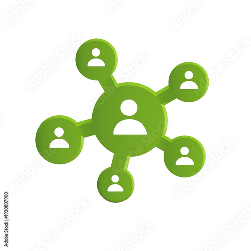 Green share icon with connected nodes for social media networking transparent background