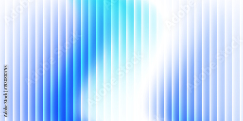 Vector vertical blue light bar pattern background with glowing cyan center, creating  vector pulse motion art