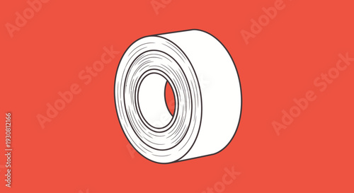 White Ball Bearing on Red Background.