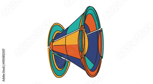 Colorful 3D Megaphone Illustration Design Element.