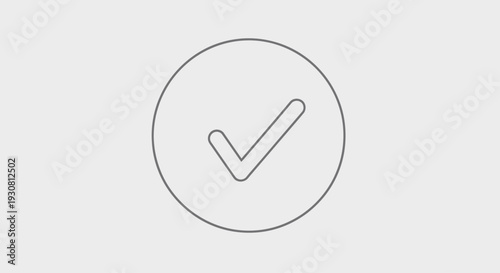 Simple Checkmark Icon in Circle Outline.