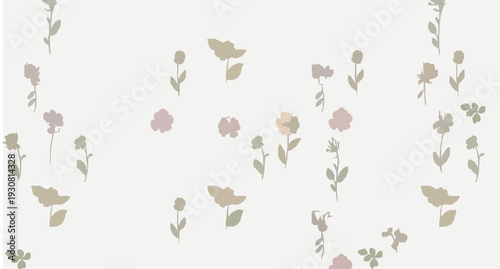 Seamless hand drawn floral blossom garden pattern for summer fabric and textile on white background