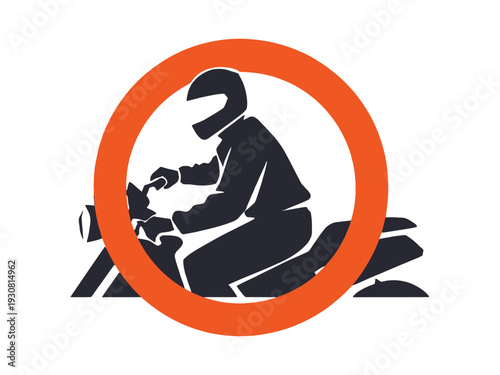 No Motorcyclists Allowed Traffic Sign Icon