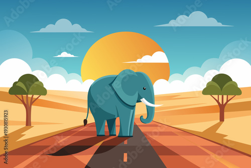 elephant in the desert