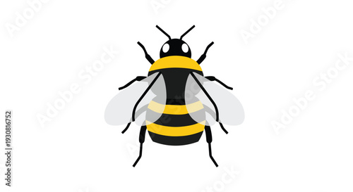 A simple, clean, minimalist vector illustration of a bumblebee isolated on a white background for versatile design applications