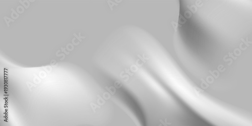 Luxury White Silver Silk Satin Fabric Texture Background. Elegant Pearl Wavy Backdrop for Minimalist Design and Premium Branding.