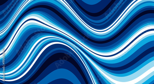 Abstract blue wavy lines pattern background design.