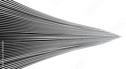 Black and white abstract lines converging to a point.