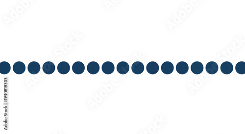 A row of dark blue circles on a white background forming a decorative border.