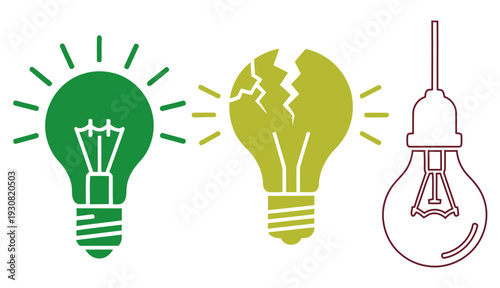 Light bulb ideas and energy efficiency concepts