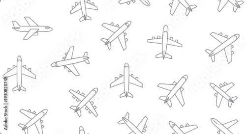 Collection of Simple Airplane Illustrations.
