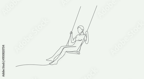 Woman Sitting on a Swing Relaxing.