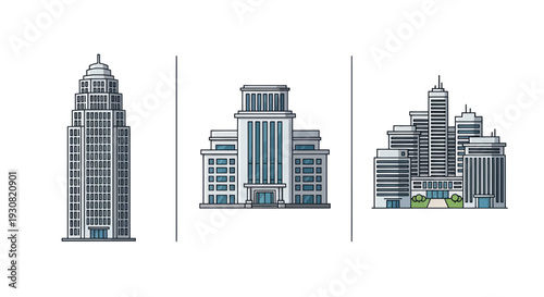 Modern Skyscraper Buildings Cityscape Architecture.