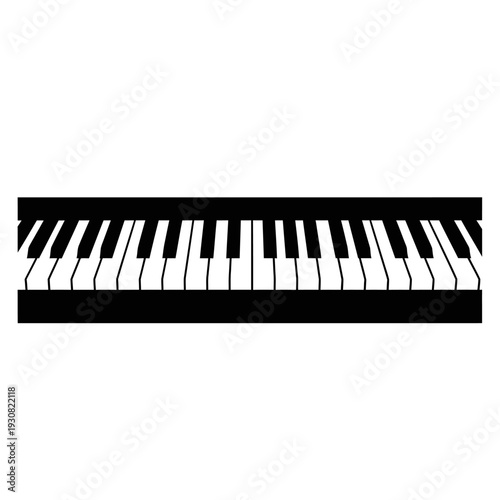 Long horizontal piano keyboard illustration across a white background.