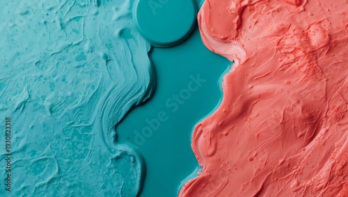 Easily Blended Colors Create a Visual Contrast in an Artistic Display on a Fl...