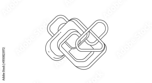 Interconnected Metal Chain Links Together.