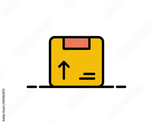 A vibrant yellow scale icon with an upward arrow and equal sign, symbolizing weight gain or balance in a modern, flat design style.