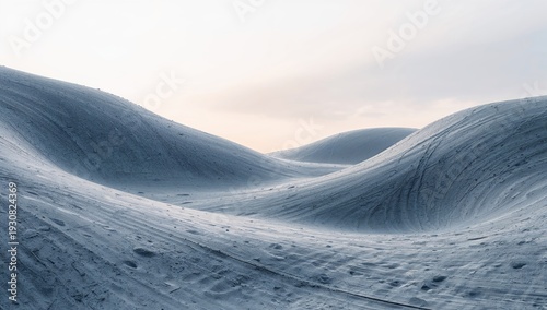 Snow-covered Hills Create Soft Curves in a Winter Landscape During the Early ...