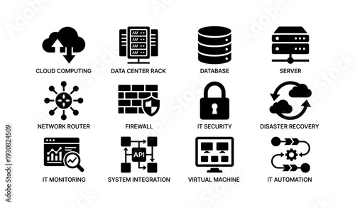 Icons of cloud computing and it security infrastructure