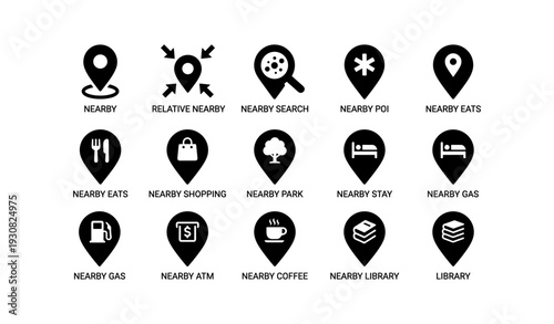 Location-based icons for nearby services and amenities