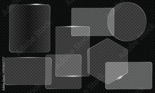 Glass Morphism Effect Frame Vol - Frosted Glass Effect - transparent glass - Instant download