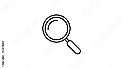 Minimal search magnifying glass outline icon isolated on white background