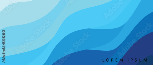 Vibrant wavy blue background with gradient colors and text placeholder for design or advertising use