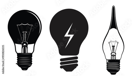 Light bulb illustrations with varied states