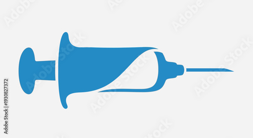 A stylized blue syringe icon with a needle, representing medical treatment, vaccination, or drug administration.