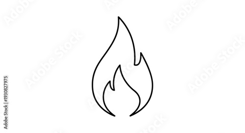 Flame icon symbol fire burning hot.