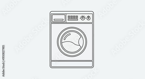 Front View of Washing Machine Appliance.