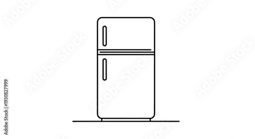 Modern Double Door Refrigerator Appliance.