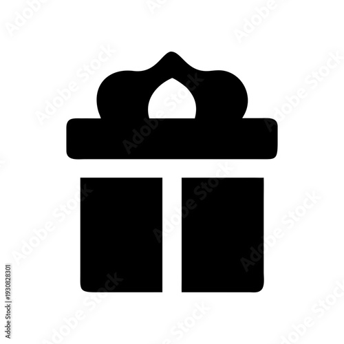 Modern minimalist gift box with a stylized rooftop design on top