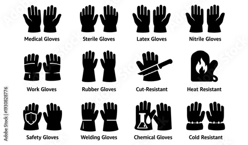 Types of safety gloves: medical, sterile, latex, nitrile, and more