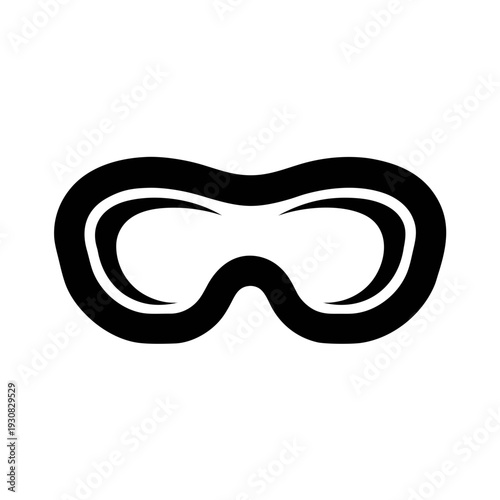 A black and white image of a swimming goggle