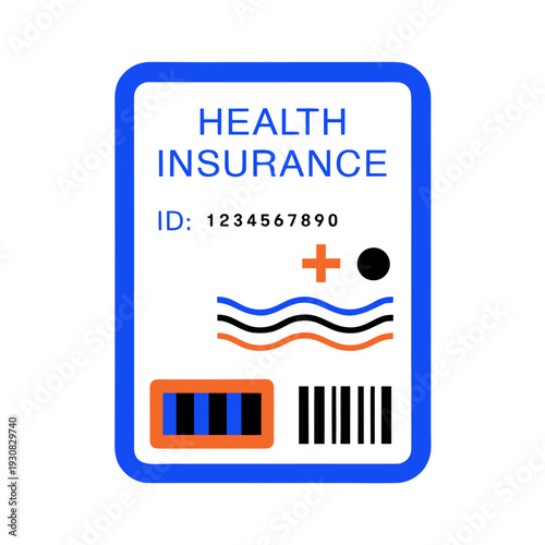 A health insurance card with a barcode and id number