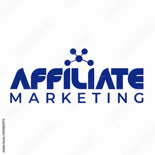 Affiliate marketing logo with a molecular structure