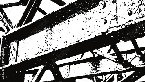 Rusty metal framework close up industrial construction with aged steel beams and weathered texture