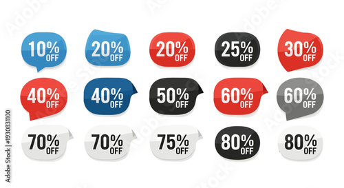 discount labels with red ribbons
