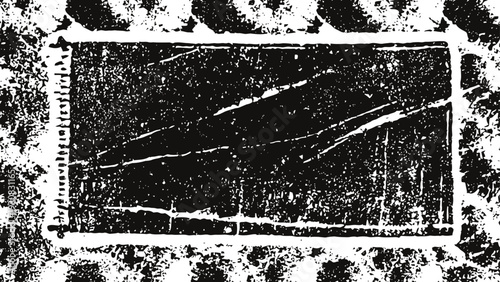 worn vintage black chalkboard texture with scratched surface and distressed frame edges