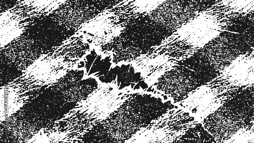 Black and white grunge textured background with checkerboard pattern and distressed scratches
