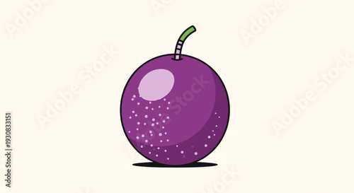 Purple Fruit with Green Stem.