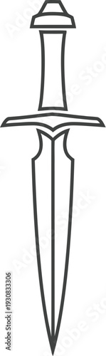 Classic dagger illustration represents precision, danger, and historical.