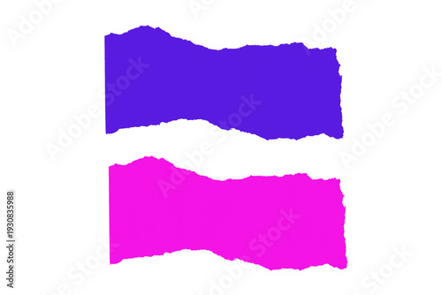 Wallpaper Mural Vibrant purple and pink torn paper strips on transparent background Torontodigital.ca
