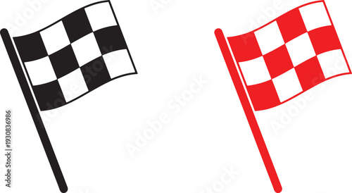Racing Checkered Flags Black and Red Icons Keywords: checkered flag, racing flag, finish line