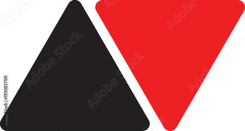 Black and red triangles side by side